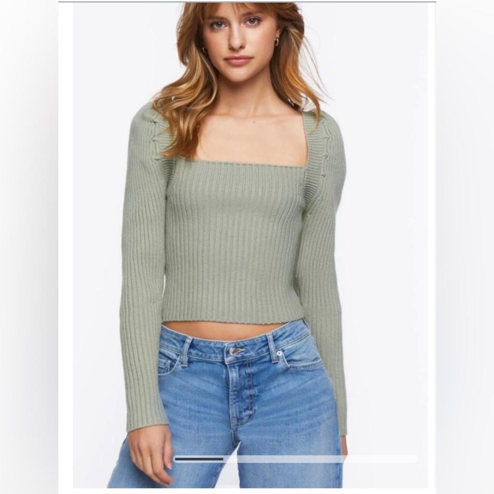 Forever 21 Ribbed Tie Back Fitted Sweater Sz XS *NWT*